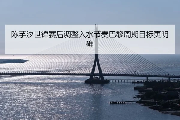 陈芋汐世锦赛后调整入水节奏巴黎周期目标更明确（sports）